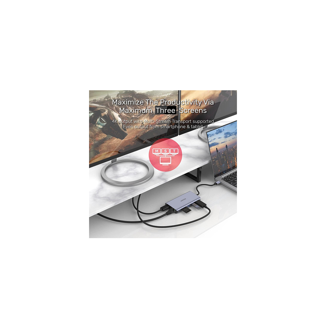 Unitek uHUB S7+ 7-in-1 USB-C Ethernet Hub with Dual Monitor Support Unitek uHUB S7+ 7-in-1 USB-C Ethernet Hub with Dual Monitor Support